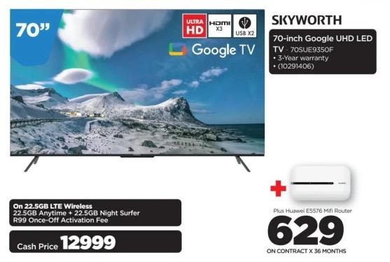 SKYWORTH 70-inch Google UHD LED TV