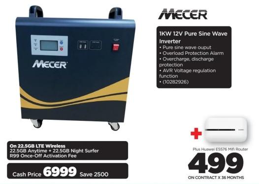 Mecer 1KW 12V Pure Sine Wave Inverter