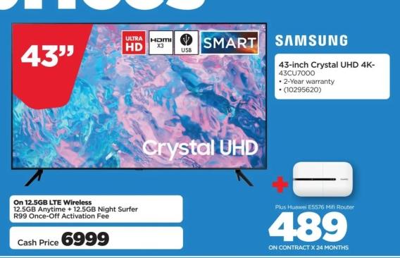 Samsung 43-inch Crystal UHD 4K-43CU7000