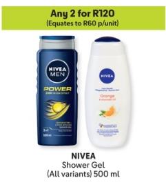 Any 2 NIVEA Shower Gel (All variants) 500 ml