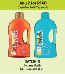 Any 2 SATISKIN Foam Bath (All variants) 2 L