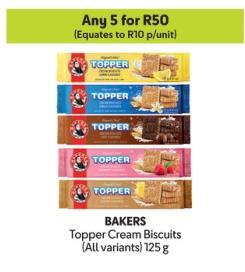 Any 5 BAKERS Topper Cream Biscuits (All variants) 125g