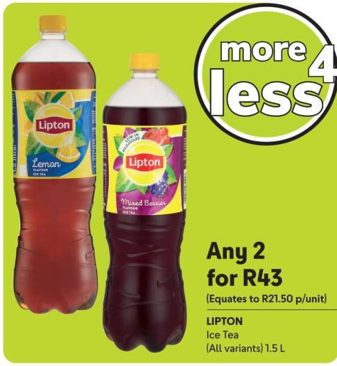 Any 2 LIPTON Ice Tea (All variants) 1.5 L