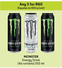 Any 3 Monster Energy Drink (All variants) 553 ml