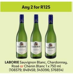 Any 2 LABORIE Sauvignon Blanc, Chardonnay, Rosé or Chenin Blanc 750ml