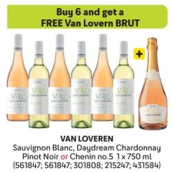 VAN LOVEREN Sauvignon Blanc, Daydream Chardonnay Pinot Noir or Chenin no.5 1 x 750 ml