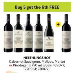 Cabernet Sauvignon, Malbec, Merlot or Pinotage 1 x 750 ml