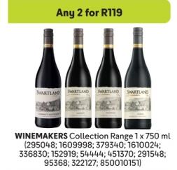 Any 2 Swartland WINEMAKERS Collection Range 1 x 750 ml