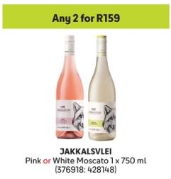 Any 2 Jakkalsvlei Pink or White Moscato 1 x 750 ml