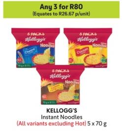 Any 3 KELLOGG’S Instant Noodles (All variants excluding Hot) 5x70g