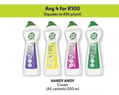 Any 4 HANDY ANDY Cream (All variants) 500ml