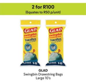 GLAD Swingbin Drawstring Bags Large 10's