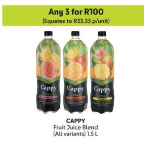 Any 3 CAPPY Fruit Juice Blend (All variants) 1.5L