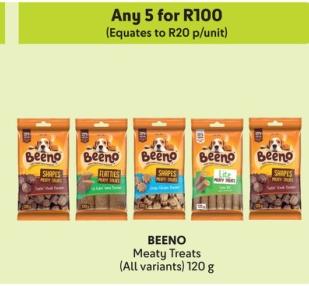 Any 5 BEENO Meaty Treats (All variants) 120 g