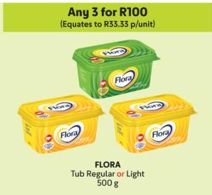 Any 3 FLORA Tub Regular or Light 500 g