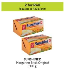 SUNSHINE D Margarine Brick Original 500 g