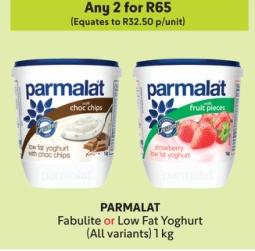 Any 2 PARMALAT Fabulite or Low Fat Yoghurt (All variants) 1 kg