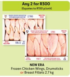 Any 2 Frozen Chicken Wings, Drumsticks or Breast Fillets 2.7 kg