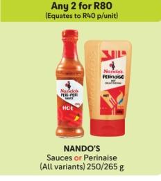 Any 2 NANDO'S Sauces or Perinaise (All variants) 250/265 g