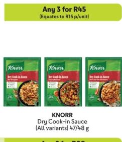 Any 3 KNORR Dry Cook-in Sauce (All variants) 47/48 g