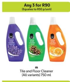 Any 3 M Tile and Floor Cleaner (All variants) 750 ml