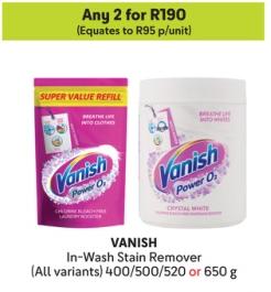 Any 2 VANISH In-Wash Stain Remover (All variants) 400/500/520 or 650g