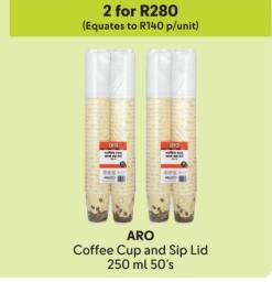 ARO Coffee Cup and Sip Lid 250 ml 50’s