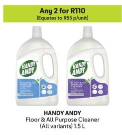 Any 2 HANDY ANDY Floor & All Purpose Cleaner (All variants) 1.5L