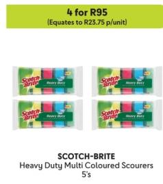 SCOTCH-BRITE Heavy Duty Multi Coloured Scourers 5's