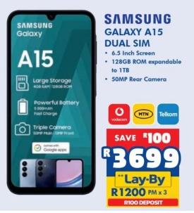 Samsung Galaxy A15 Dual Sim - 6.5 Inch Screen, 128GB ROM expandable to 1TB, 50MP Rear Camera