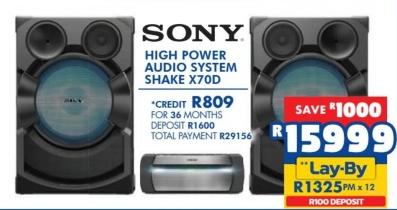 SONY High Power Audio System Shake X70D