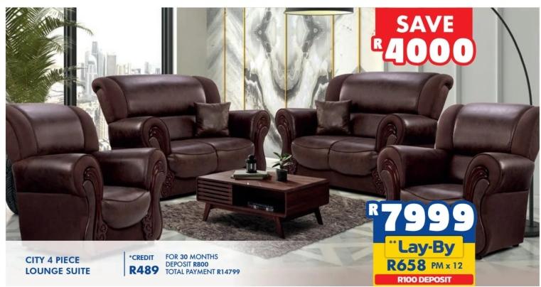 City 4 Piece Lounge Suite