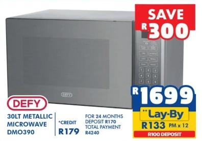 DEFY 30LT METALLIC MICROWAVE DMO390