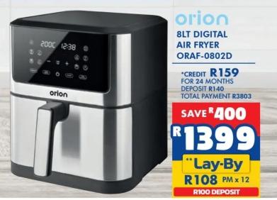 Orion 8LT Digital Air Fryer ORAF-0802D 