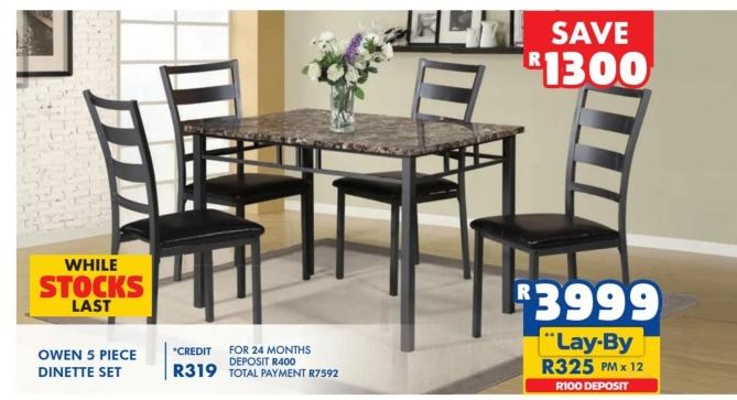 Owen 5 Piece Dinette Set