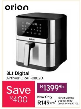 8Lt Digital Airfryer ORAF-0802D