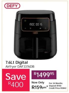 7.6Lt Digital Airfryer DAF3376DB