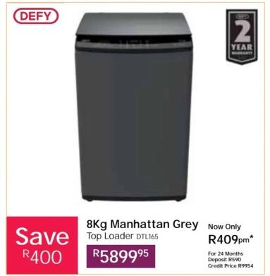 8Kg Manhattan Grey Top Loader DTL165