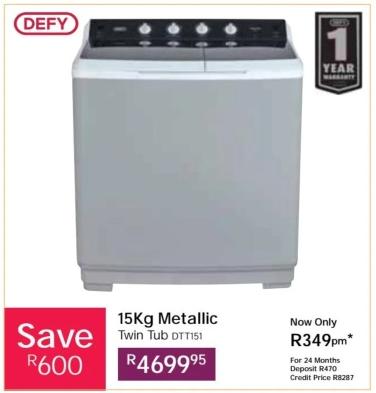 15Kg Metallic Twin Tub DTT151