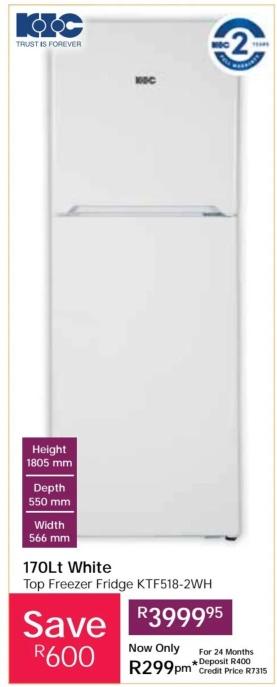 Top Freezer Fridge KTF518-2WH