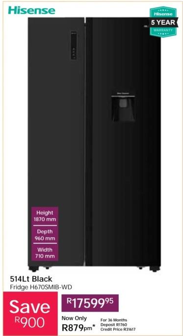 514Lt Black Fridge H670SMIB-WD