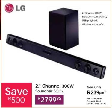 2.1 Channel 300W Soundbar SQC2