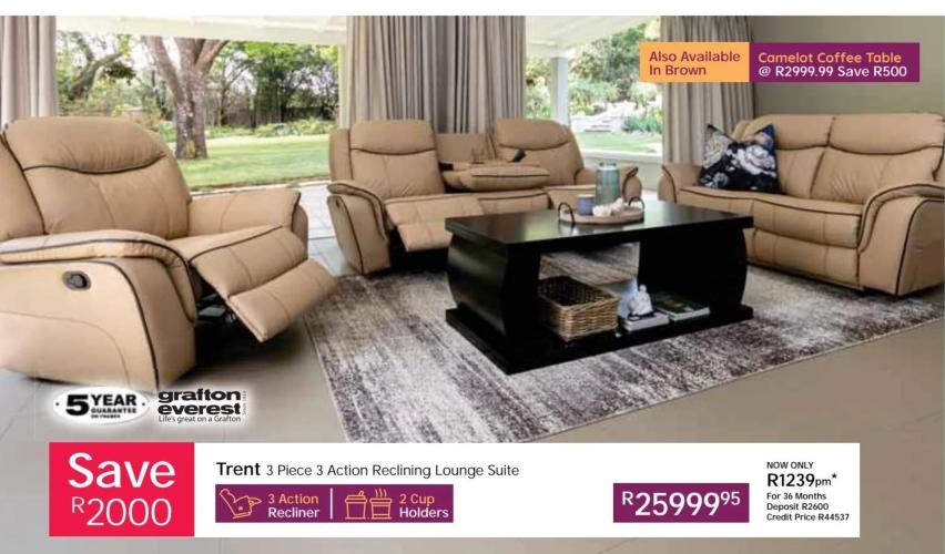 Trent 3 Piece 3 Action Reclining Lounge Suite