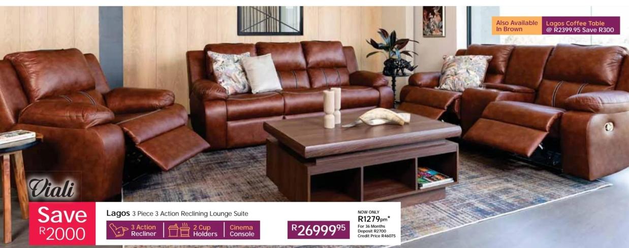 Lagos 3 Piece 3 Action Reclining Lounge Suite