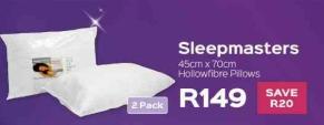 Sleepmasters 45cm x 70cm Hollowfibre Pillows