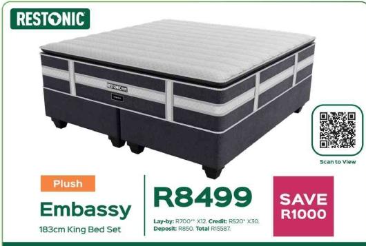 Restonic Plush Embassy 183cm King Bed Set