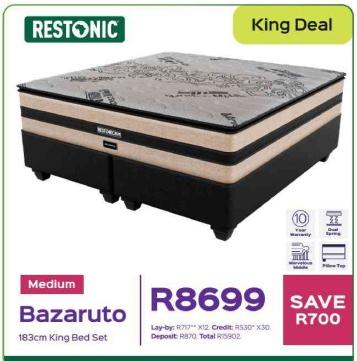 Restonic Medium Bazaruto King Bed Set