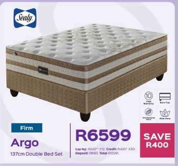 Sealy Firm Argo 137cm Double Bed Set