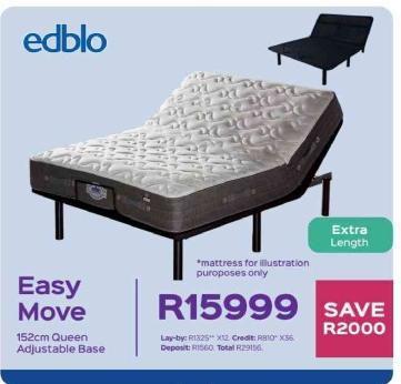 edblo Easy Move 152cm Queen Adjustable Base