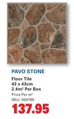 PAVO STONE Floor Tile 43 x 43cm